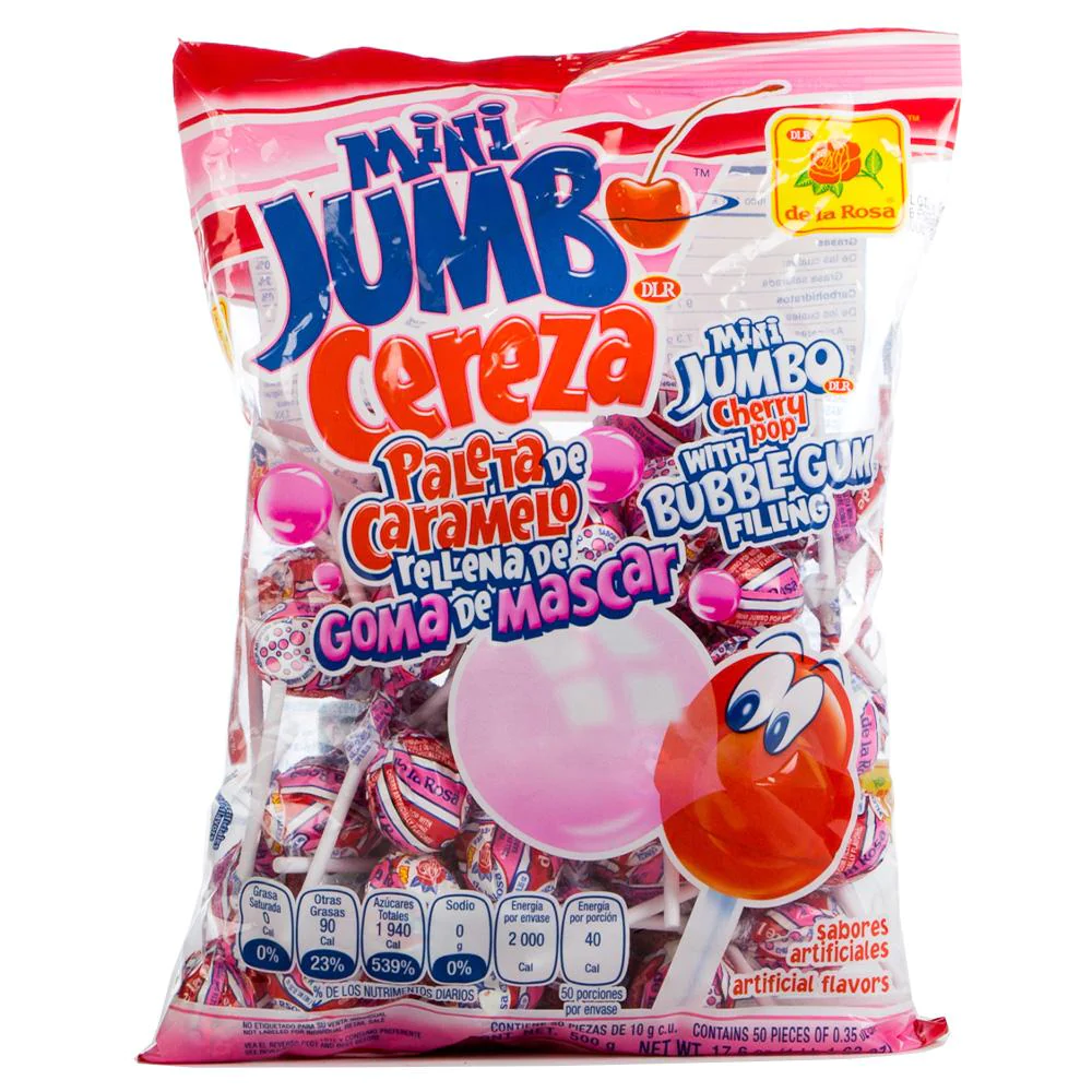 De La Rosa Paleta Mini Jumbo Cereza: 17.6oz 50ct