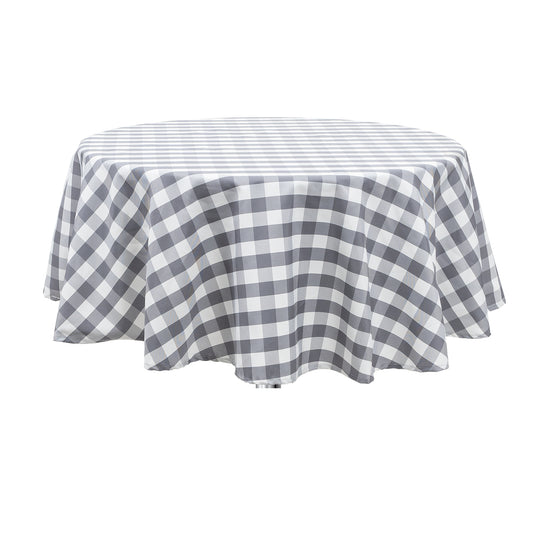 BUFFALO PLAID ROUND POLYESTER TABLE COVER 60"