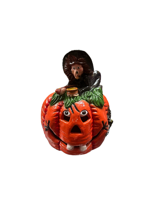 Witch Pumpkin Wheel Ceramic Money Bank