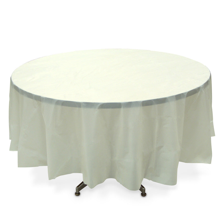 PLASTIC ROUND TABLE COVERS 84"