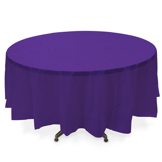 PLASTIC ROUND TABLE COVERS 84"