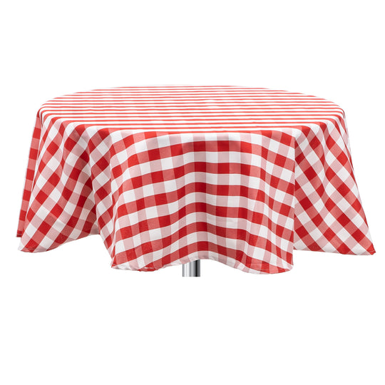 BUFFALO PLAID ROUND POLYESTER TABLE COVER 60"