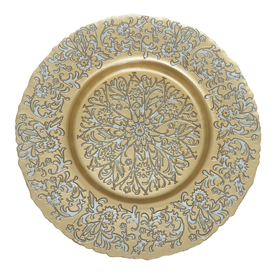 Floral Glass Charger Plate 90-0655