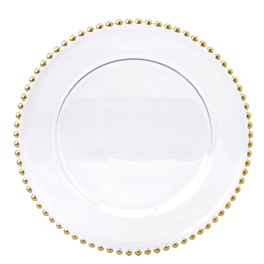 Beaded Glass Charger Plate 90-0438